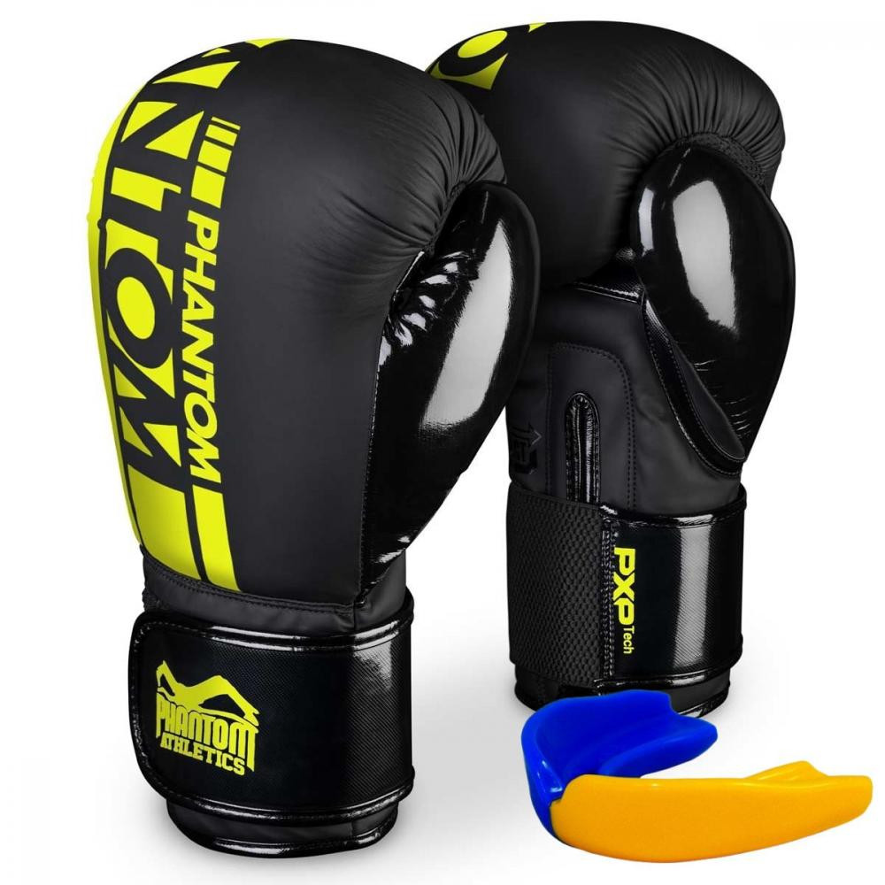 Phantom Athletics Боксерські рукавички Apex Elastic 16oz Neon Black/Yellow (PHBG2300-16) - зображення 1