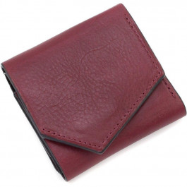   Grande Pelle Жіночий гаманець із гладкої шкіри бордового кольору на магнітах  (13226)