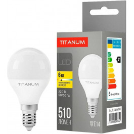   TITANUM LED G45 6W E14 3000K (TLG4506143)