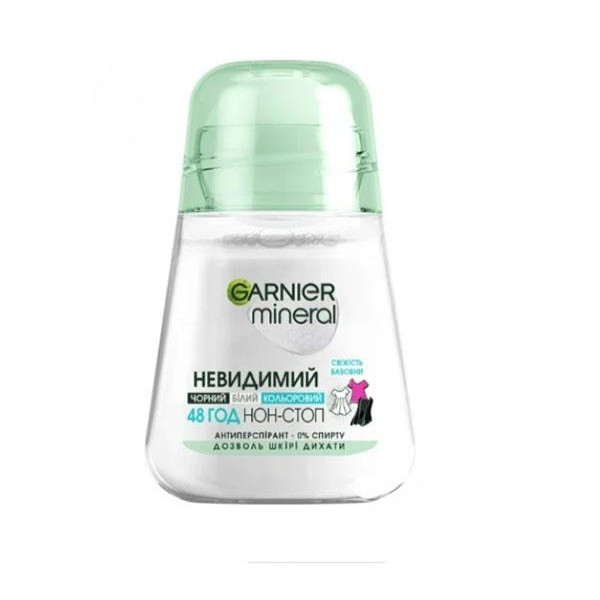 Garnier Шариковый дезодорант-антиперспирант для тела  Mineral Невидимый Свежесть хлопка 50 мл (3600542310314 - зображення 1