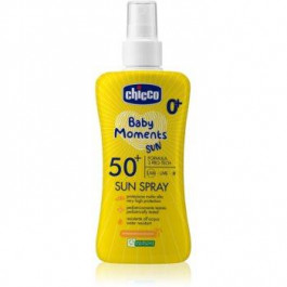   Chicco Baby Moments Sun дитячий спрей для засмаги SPF 50+ 0 m+ 150 мл