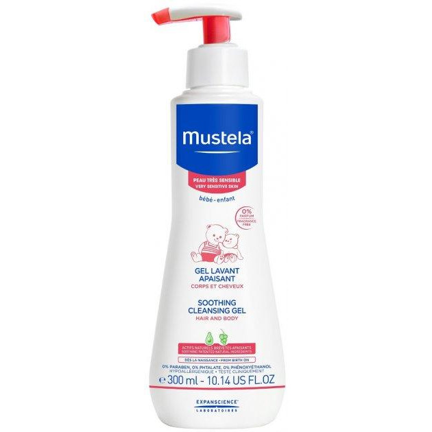 Mustela Очищающий гель для головы и тела для чувствительной кожи  Soothing Cleansing Gel 300 мл (35041050299 - зображення 1