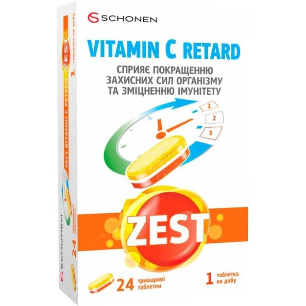 Schonen Витамины ZEST Витамин С Ретард 24 таблетки (000001012) - зображення 1