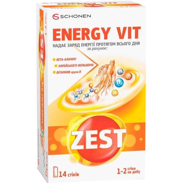 Schonen Витамины ZEST Энерджи Вит 14 стиков (000000923) - зображення 1