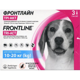 Frontline Капли противопаразитарные   TRI-ACT для собак 10-20 кг (M) 3х2 мл (3661103046813)