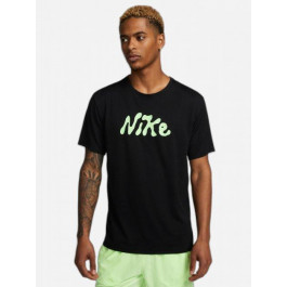   Nike Футболка  M Nk Df Uv S72 Miler Ss FB7946-010 S Black/Lime Blast (196608742081)