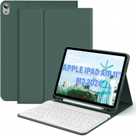   BeCover Чохол-книжка з бездротовою клавіатурою  для Apple iPad Air 11" M2 2024 Dark Green (711395)