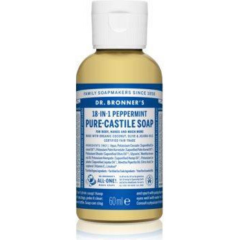 Dr. Bronner's Peppermint рідке універсальне мило  60 мл - зображення 1