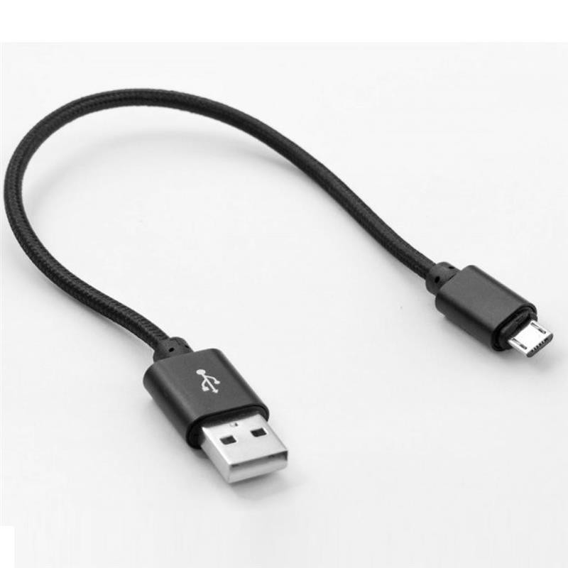 DENGOS USB Type-A - MicroUSB 0.25m Black (NTK-M-SHRT-BLACK) - зображення 1