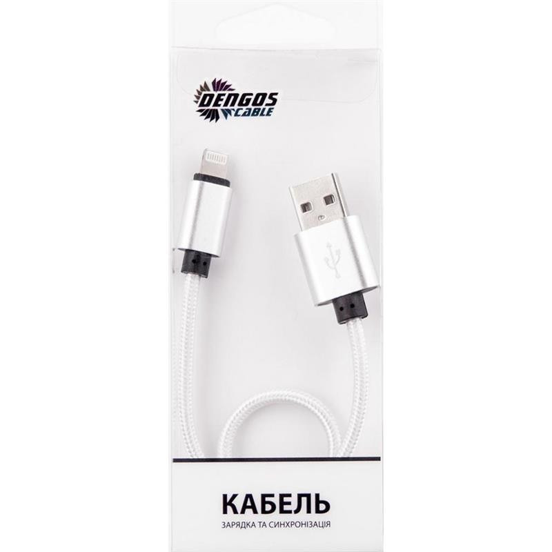 DENGOS USB Type-A - Lightning 0.25m White (NTK-L-SHRT-WHITE) - зображення 1