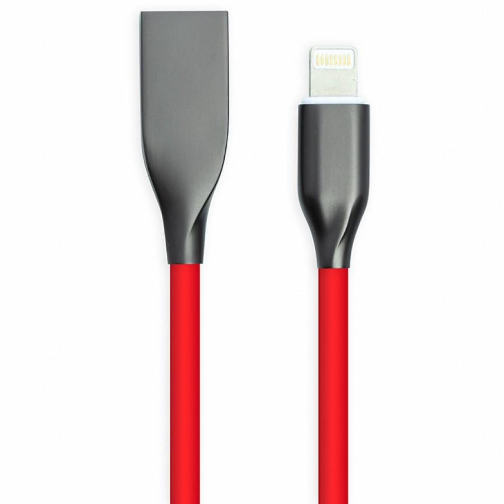 PowerPlant USB 2.0 AM to Lightning 2.0m red (CA911417) - зображення 1