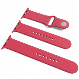   Epik Ремінець для Apple Sport Watch Band 42 / 44 S/M & M/L 3pcs силіконовий Малиновий / Pomegranate