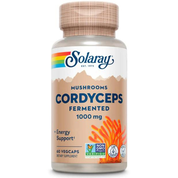 Solaray Org Grown Fermented Cordyceps Кордіцепс 1000 мг 60 капсул - зображення 1