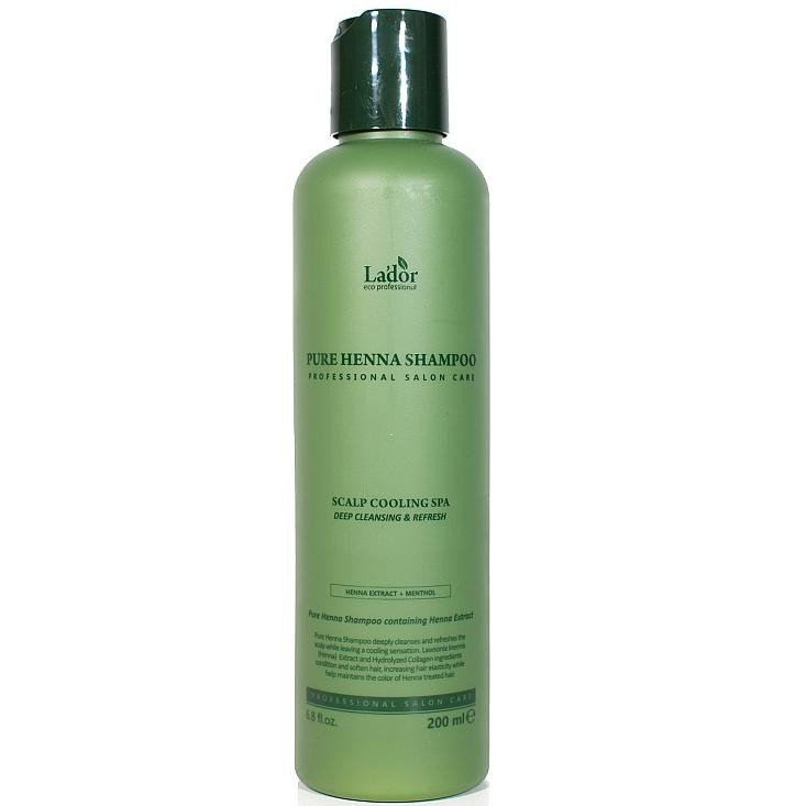 Lador Органический шампунь  Pure Henna Shampoo с ментолом и бесцветной хной 200 мл (8809187041057) - зображення 1