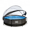 EXIT Black Wood Pool 300x76cm + dome, filter pump / black (30.32.10.90) - зображення 1