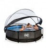EXIT Black Wood Pool 300x76cm + dome, filter pump / black (30.32.10.90) - зображення 5