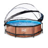 EXIT Wood Pool 300x76cm + filter pump, dome / brown (30.32.10.10) - зображення 2