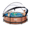 EXIT Wood Pool 300x76cm + filter pump, dome / brown (30.32.10.10) - зображення 5
