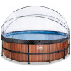 EXIT Wood Pool 488x122cm + dome, sand filter pump / brown (30.47.16.10) - зображення 2