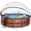 EXIT Wood Pool 488x122cm + dome, sand filter pump / brown (30.47.16.10) - зображення 3