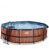 EXIT Wood Pool 488x122cm + dome, sand filter pump / brown (30.47.16.10) - зображення 5