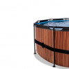 EXIT Wood Pool 488x122cm + dome, sand filter pump / brown (30.47.16.10) - зображення 6