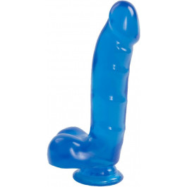   Doc Johnson Фаллоимитатор Jelly Jewels - Cock and Balls with Suction Cup – Blue (SO2008)