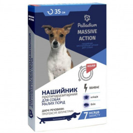 Palladium Ошейник от блох и клещей  Massive Action для собак мелких пород 35 см, Коралловый (4820150206147)