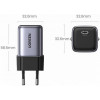 UGREEN CD319 Nexode Mini GaN 30W 1xUSB-C PD3.0 QC4.0 Wall Charger Gray (90666) - зображення 4