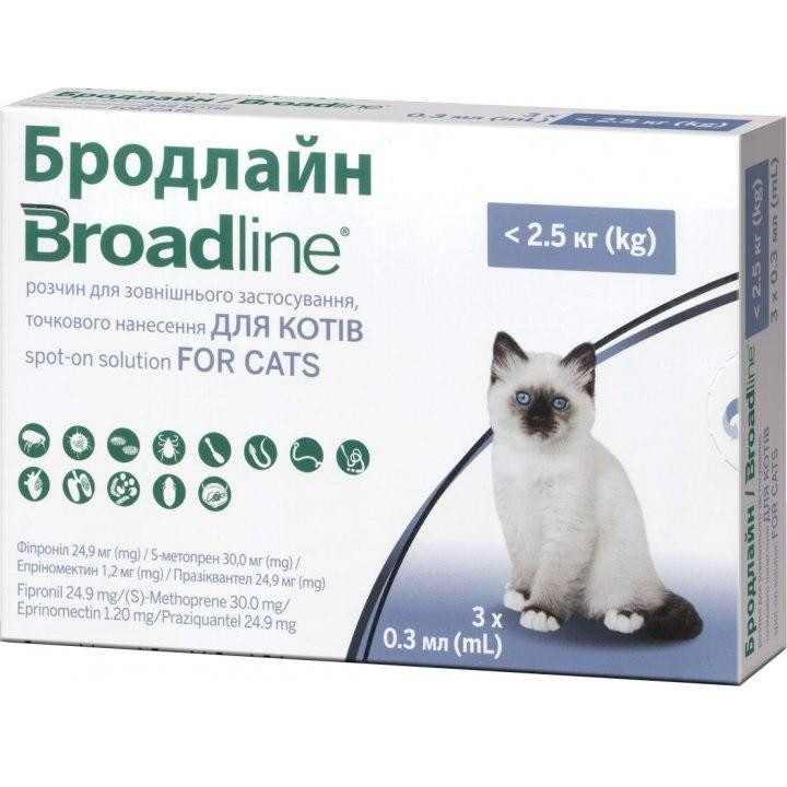 Broadline Spot-on капли против паразитов для кошек S до 2.5 кг 1 пипетка (50116) - зображення 1