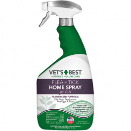 Vet's Best Flea+Tick Home Spray For Cats - спрей от блох и клещей 945 мл (vb10526)