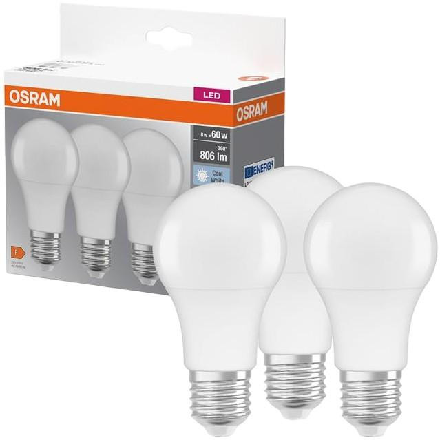 Osram LED Classic A 8.5W 4000K 800LM E27 3 шт (4058075127531) - зображення 1