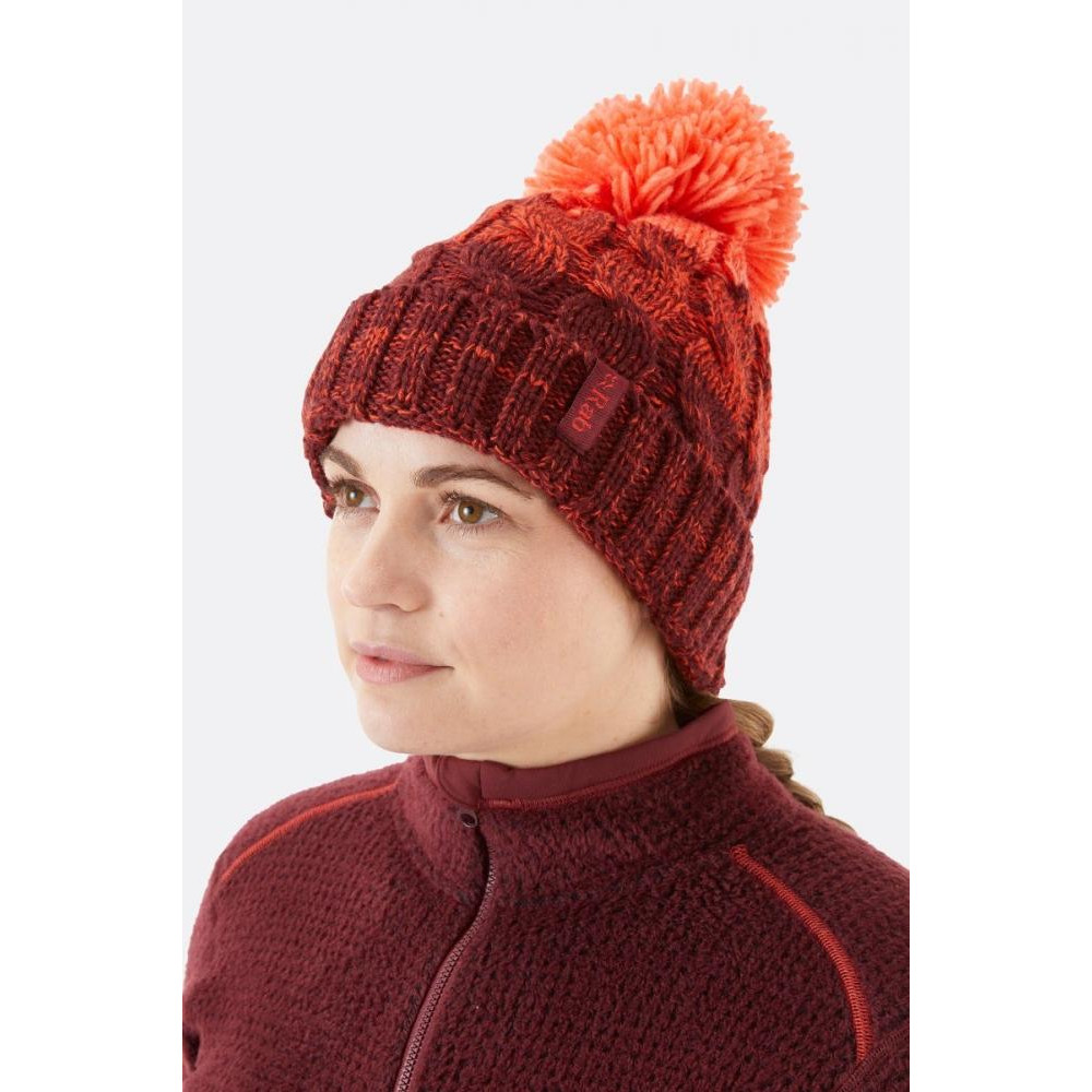 RAB Шапка  Braid Beanie Women's Бордовый - зображення 1