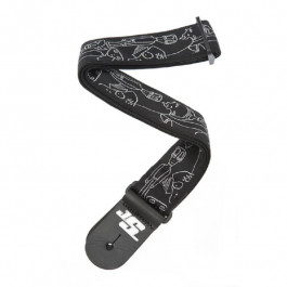   Planet waves PW50JS05 Joe Satriani Guitar Strap Silver Sketches