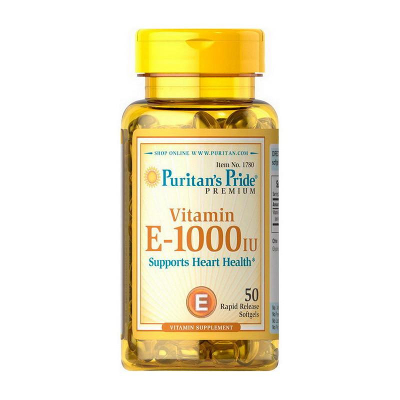 Puritan's Pride Vitamin E-1000 IU 50 Softgels - зображення 1