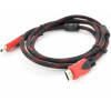 Merlion HDMI to HDMI 5m Black/Red (YT-HDMI(M)/(M)NY/RD-5.0m) - зображення 1