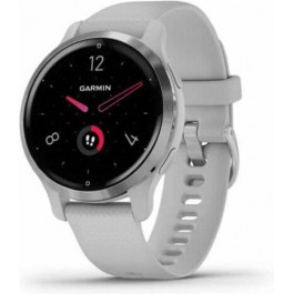   Garmin Venu 2S Silver Stainless Steel Bezel with Mist Gray Case and Silicone Band (010-02429-12/02)