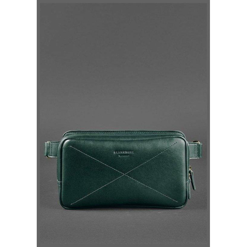 BlankNote Сумка поясная кожаная  Dropbag Maxi BN-BAG-20-malachite Зеленая - зображення 1