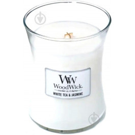   WoodWick Ароматична свічка з ароматами жасмину  Medium White Tea & Jasmine 275 г (92062E)