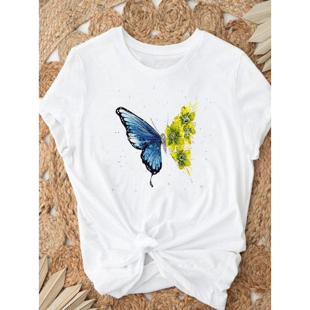 Love&Live Футболка жіноча  Flower butterfly UA LLP02923 S Біла (LL2000000415673) - зображення 1