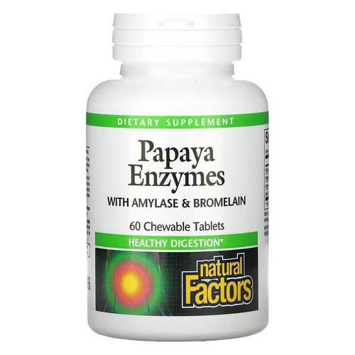 Natural Factors Papaya Enzymes 60 жувальних таблеткок - зображення 1