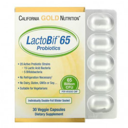   California Gold Nutrition LactoBif Probiotics 65 Billion CFU 30 рослинних капсул