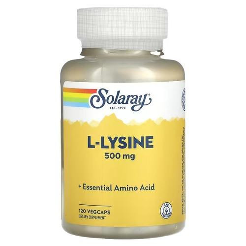 Solaray L-лизин, L-Lysine, , 500 мг, 120 капсул (SOR-04941) - зображення 1