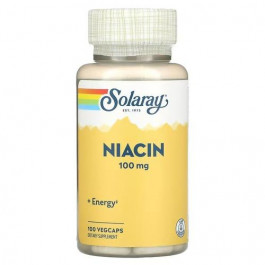   Solaray Ниацин, Niacin, Solaray, 100 мг, 100 вегетарианских капсул (SOR-04359)