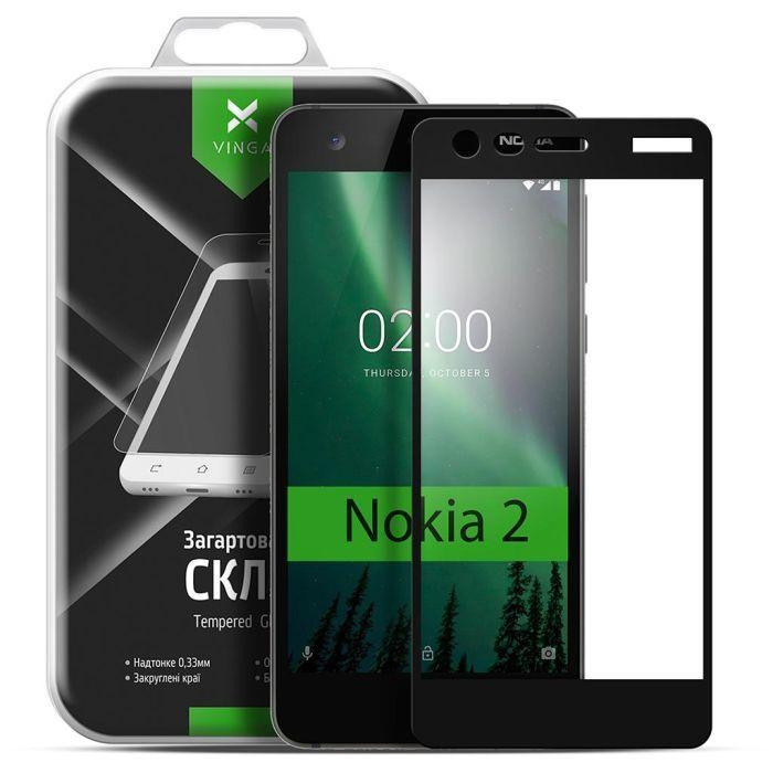 Vinga Защитное стекло для Nokia 2 Black (VTPGS-N2B) - зображення 1