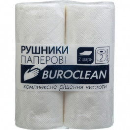   Buroclean Паперові рушники  білі 2 шари 2 рулони (4823078910592)