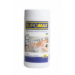   BuroMax Салфетки влажные антисептические  100 шт. в пластиковой тубе (BM.0805)