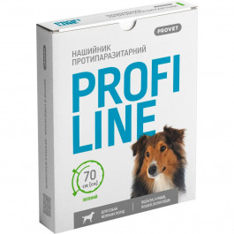 ProVET Нашийник  Profiline для великих порід собак (інсектоакарицид) 70 см Зелений (4823082431014)