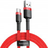 Baseus Cafule Cable USB For Type-C 3A 2M Red+Red (CATKLF-C09) - зображення 1