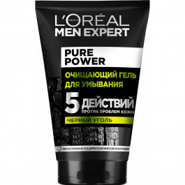 L'Oreal Paris Очищающий гель для кожи лица  Men Expert Pure Power, 100 мл (3600523708093)